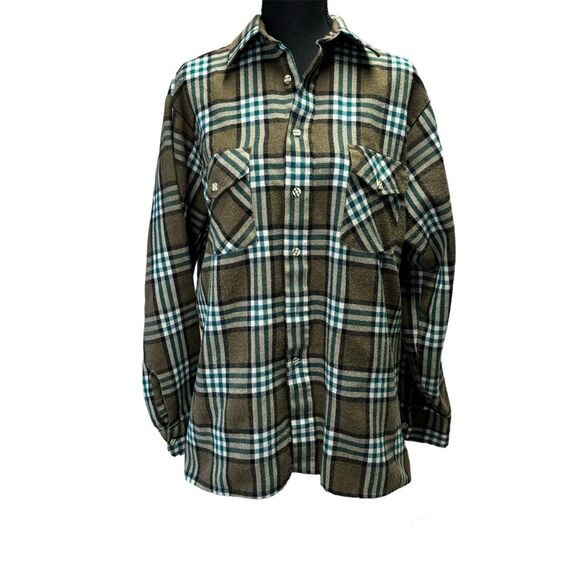 Van Heusen Winterweights Flannel Button Down Acrylic Long Sleeve Shirt Medium - Picture 1 of 9